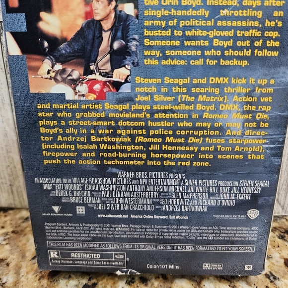 Exit Wounds VHS Steven Seagal DMX Color 101 Minutes Rated R - Picture 4 of 8